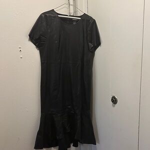 Ashro Black Midi Dress with Ruffle Hem